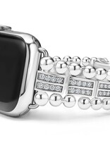 LAGOS Smart Caviar Sterling Silver Two-Row Diamond Watch Bracelet