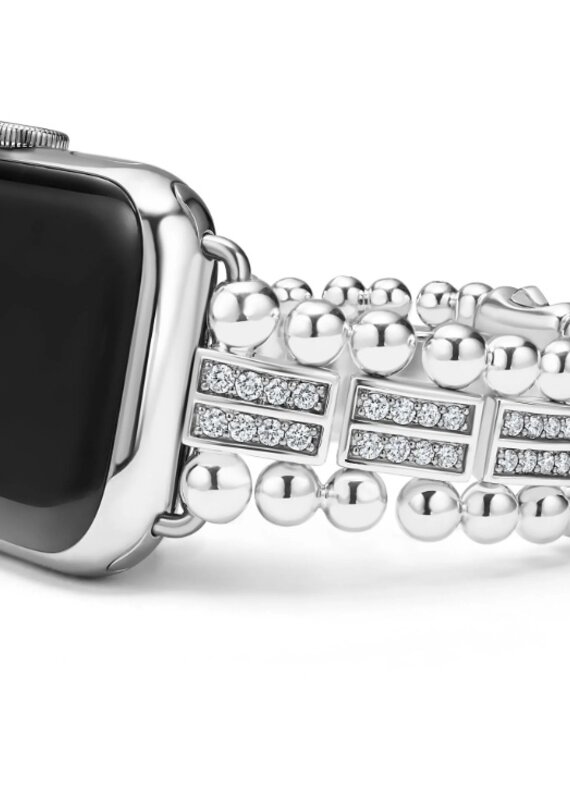 LAGOS Smart Caviar Sterling Silver Two-Row Diamond Watch Bracelet