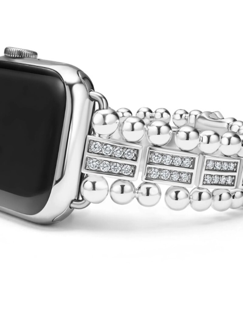 LAGOS Smart Caviar Sterling Silver Two-Row Diamond Watch Bracelet