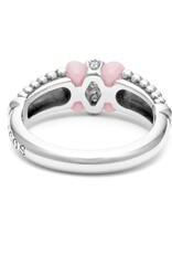 LAGOS Pink Caviar Ceramic and Caviar Diamond Ring