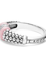 LAGOS Pink Caviar Ceramic and Caviar Diamond Ring