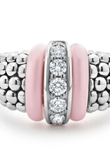 LAGOS Pink Caviar Pink Ceramic Caviar Diamond Ring