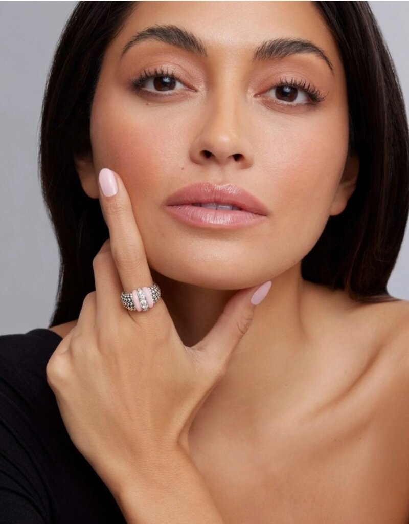 LAGOS Pink Caviar Pink Ceramic Caviar Diamond Ring