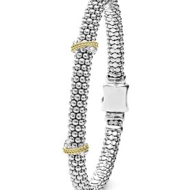 LAGOS Caviar Lux Double X Caviar Diamond Bracelet 6mm