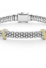 LAGOS Caviar Lux Double X Caviar Diamond Bracelet 6mm