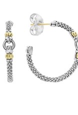 LAGOS Signature Caviar Two Tone Caviar Hoop Earrings