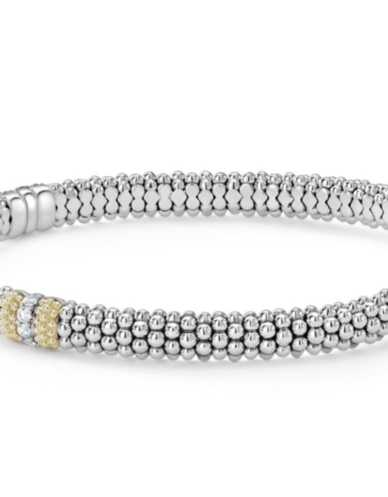 LAGOS Caviar Lux 6mm 3 Station Diamond Bracelet