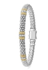 LAGOS Caviar Lux 6mm 3 Station Diamond Bracelet