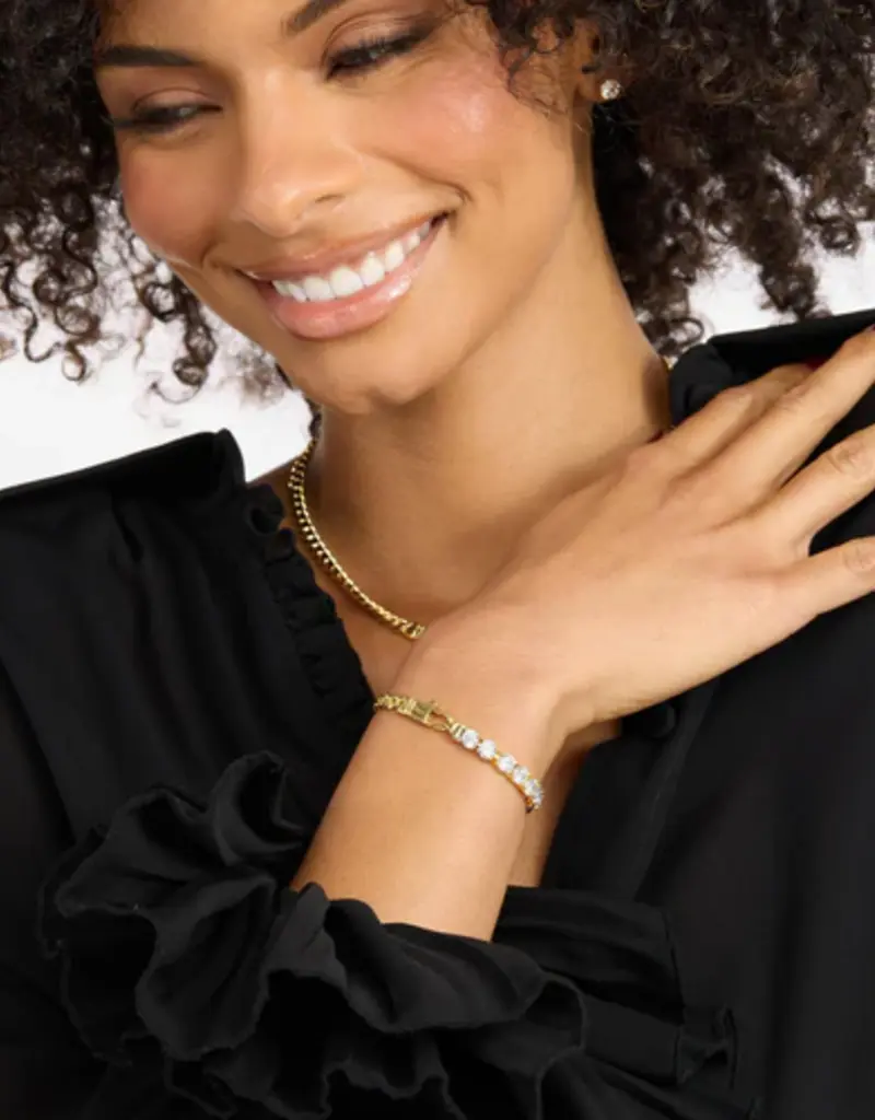 J.HOFFMAN'S Baby Julian Loves Diamonds Bracelet- Gold