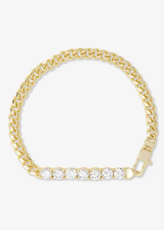J.HOFFMAN'S Baby Julian Loves Diamonds Bracelet- Gold