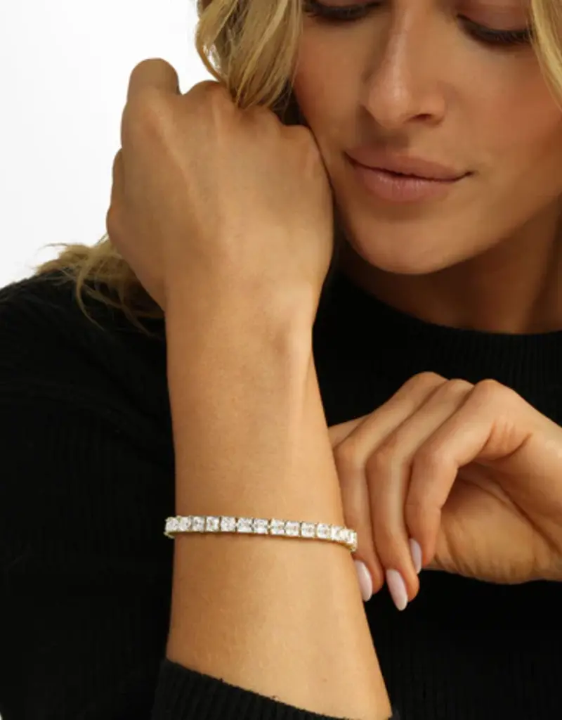 J.HOFFMAN'S Queen's Tennis Bracelet- White Crystal