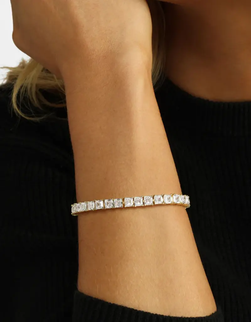 J.HOFFMAN'S Queen's Tennis Bracelet- White Crystal