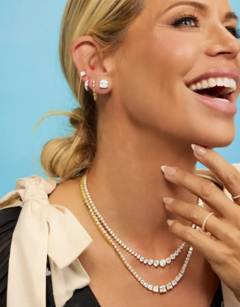 J.HOFFMAN'S 18' Not Your Basic Graduated Tennis Necklace