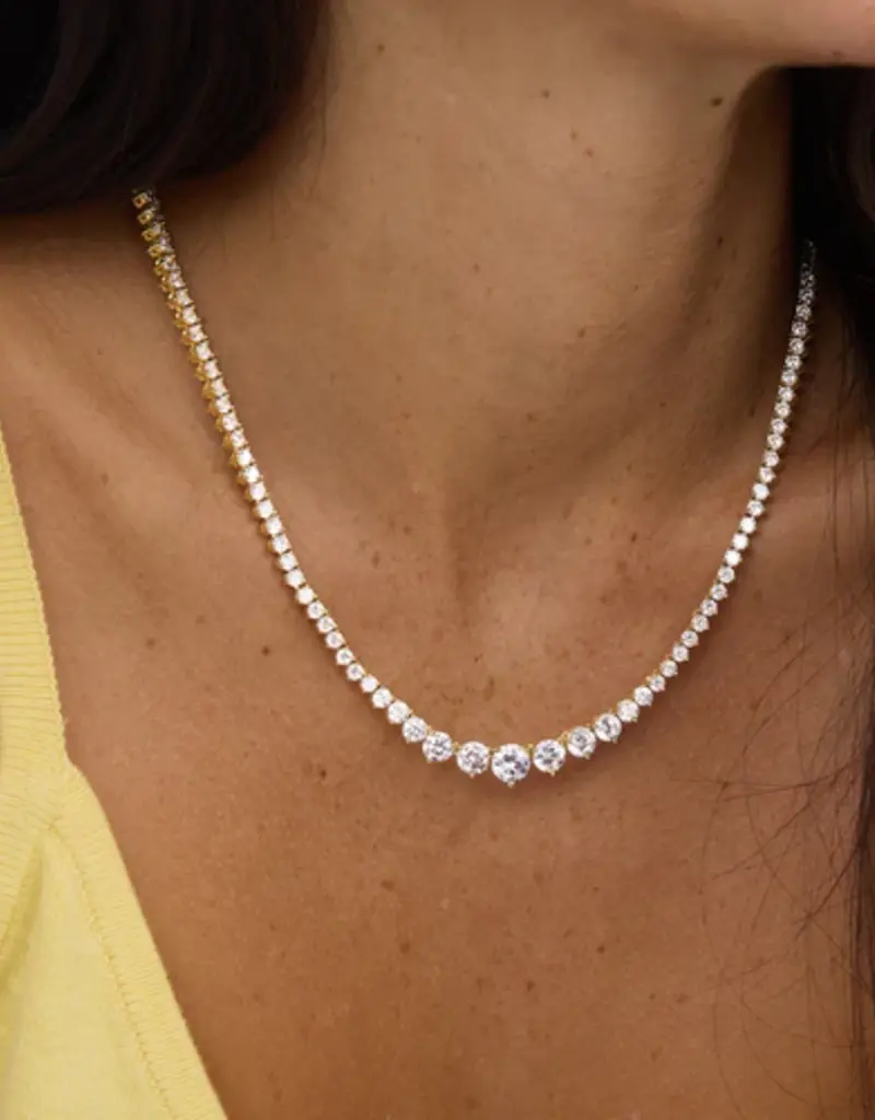 J.HOFFMAN'S 18' Not Your Basic Graduated Tennis Necklace
