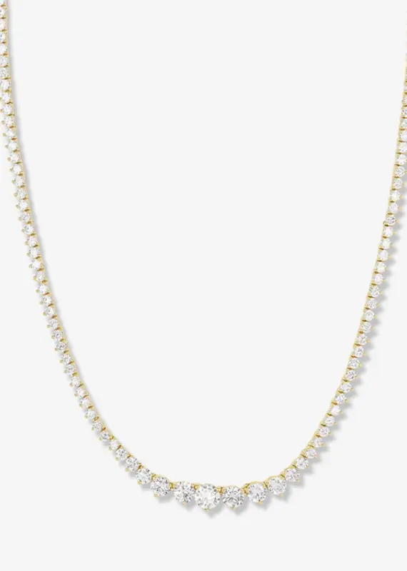 J.HOFFMAN'S 18' Not Your Basic Graduated Tennis Necklace