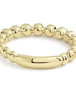 LAGOS 18K. Cav Gold Dia 7 Rnds Stack Ring Sz 7