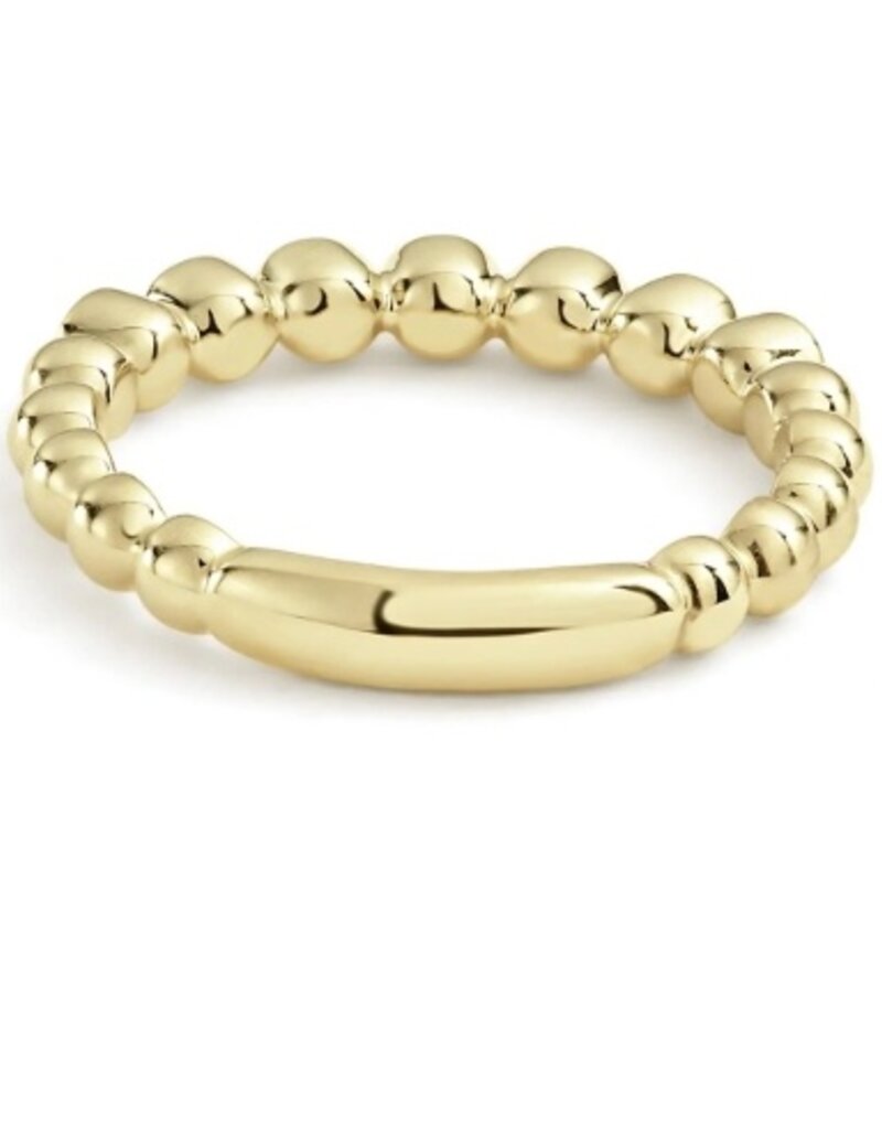 LAGOS 18K. Cav Gold Dia 7 Rnds Stack Ring Sz 7