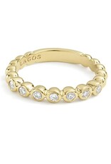 LAGOS 18K. Cav Gold Dia 7 Rnds Stack Ring Sz 7