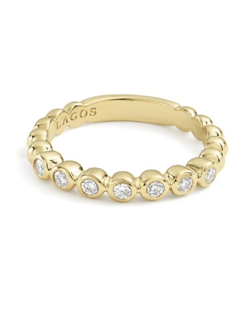 LAGOS Cavair Gold 18K Gold and Diamond Stacking Ring