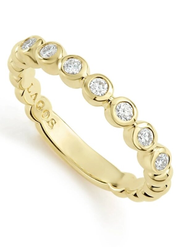 LAGOS Cavair Gold 18K Gold and Diamond Stacking Ring