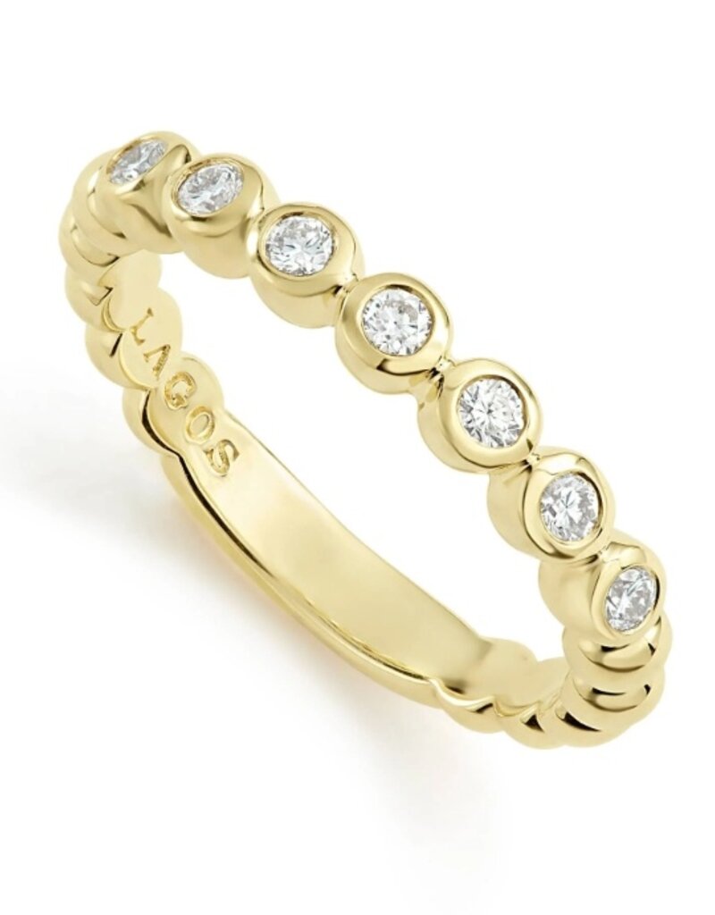 LAGOS Cavair Gold 18K Gold and Diamond Stacking Ring