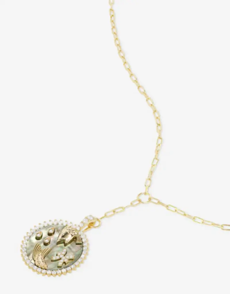 J.HOFFMAN'S Zodiac Medallion Necklace in Gold