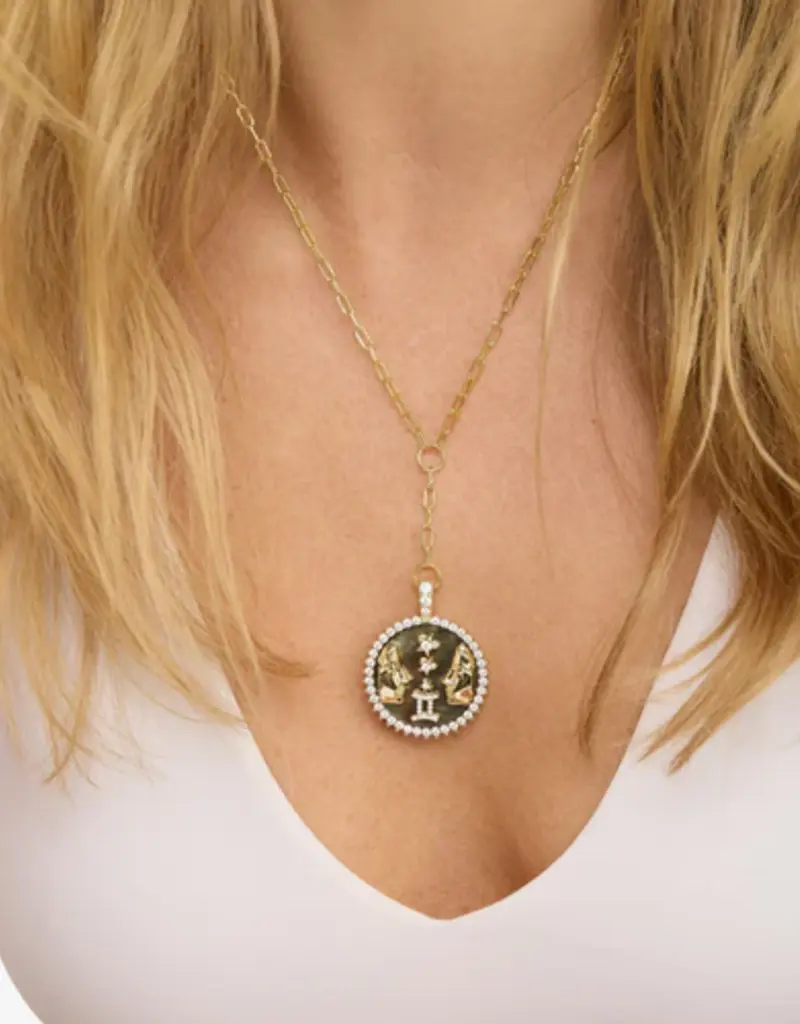J.HOFFMAN'S Zodiac Medallion Necklace in Gold