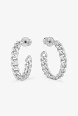 J.HOFFMAN'S Pave Julian Chain Hoops 1"