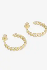 J.HOFFMAN'S Pave Julian Chain Hoops 1"