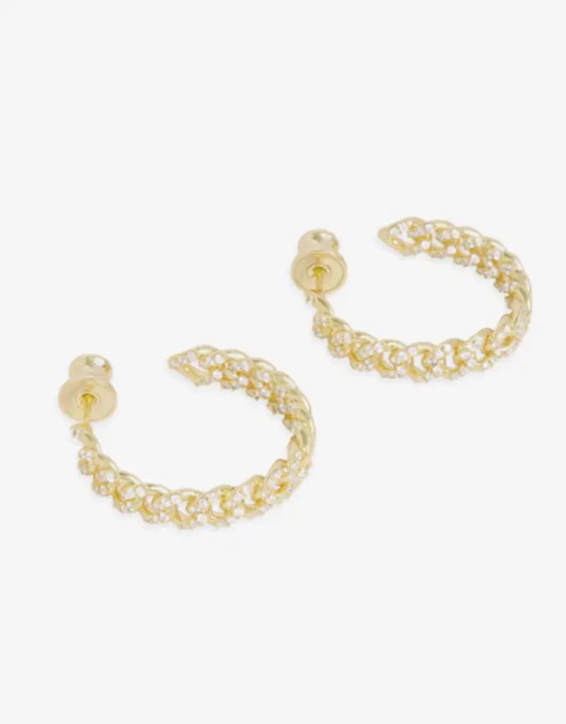 J.HOFFMAN'S Pave Julian Chain Hoops 1"