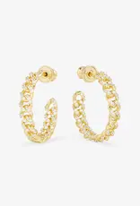 J.HOFFMAN'S Pave Julian Chain Hoops 1"
