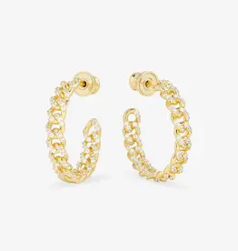 J.HOFFMAN'S Pave Julian Chain Hoops 1"