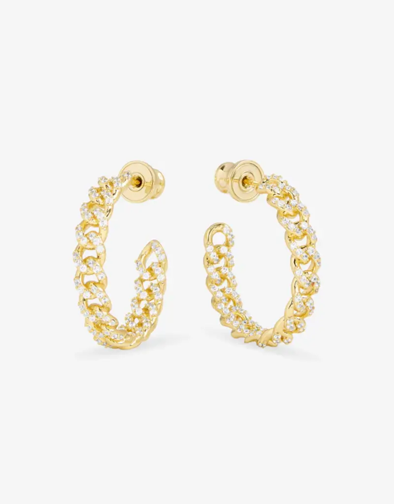 J.HOFFMAN'S Pave Julian Chain Hoops 1"