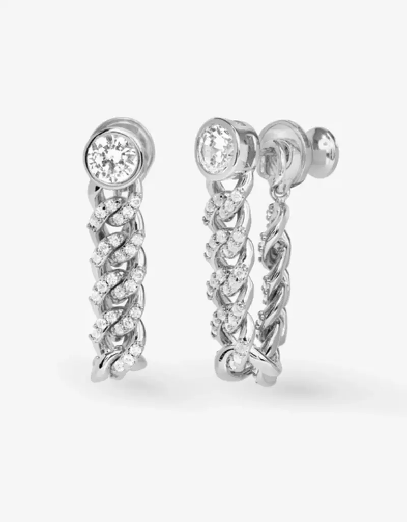 J.HOFFMAN'S Pave Julian Soft Chain Hoops