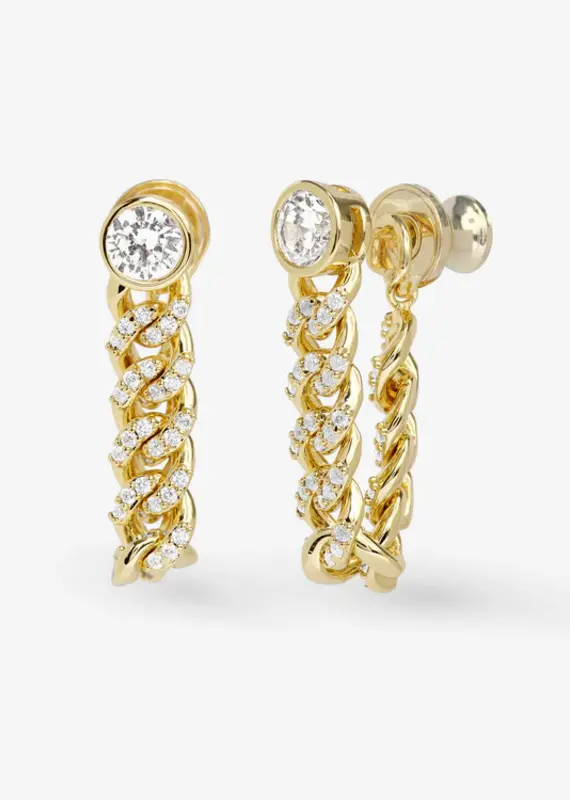 J.HOFFMAN'S Pave Julian Soft Chain Hoops