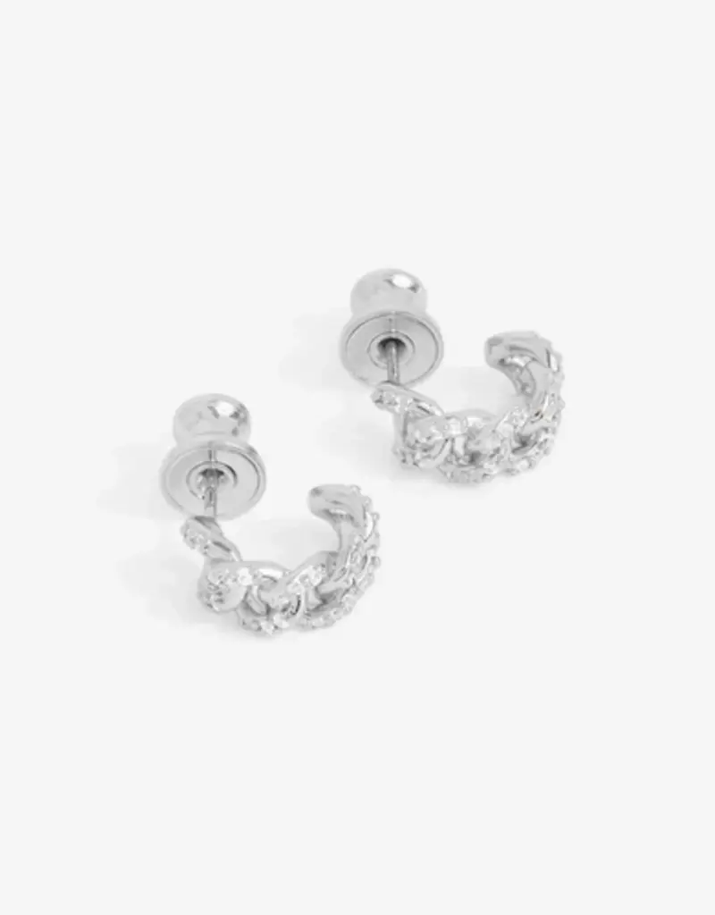 J.HOFFMAN'S Pave Julian Soft Chain Huggies