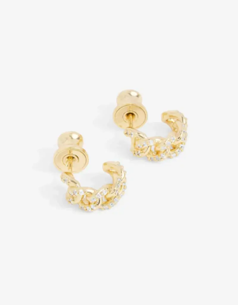 J.HOFFMAN'S Pave Julian Soft Chain Huggies