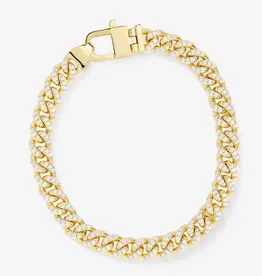 J.HOFFMAN'S Pave Julian Cuban Chain Bracelet 6.8mm