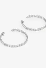 J.HOFFMAN'S Pave Julian Chain Hoops 2"
