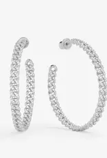 J.HOFFMAN'S Pave Julian Chain Hoops 2"
