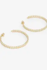 J.HOFFMAN'S Pave Julian Chain Hoops 2"