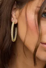 J.HOFFMAN'S Pave Julian Chain Hoops 2"