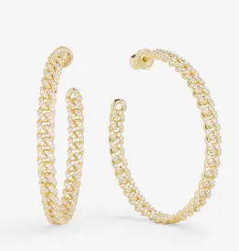 J.HOFFMAN'S Pave Julian Chain Hoops 2"