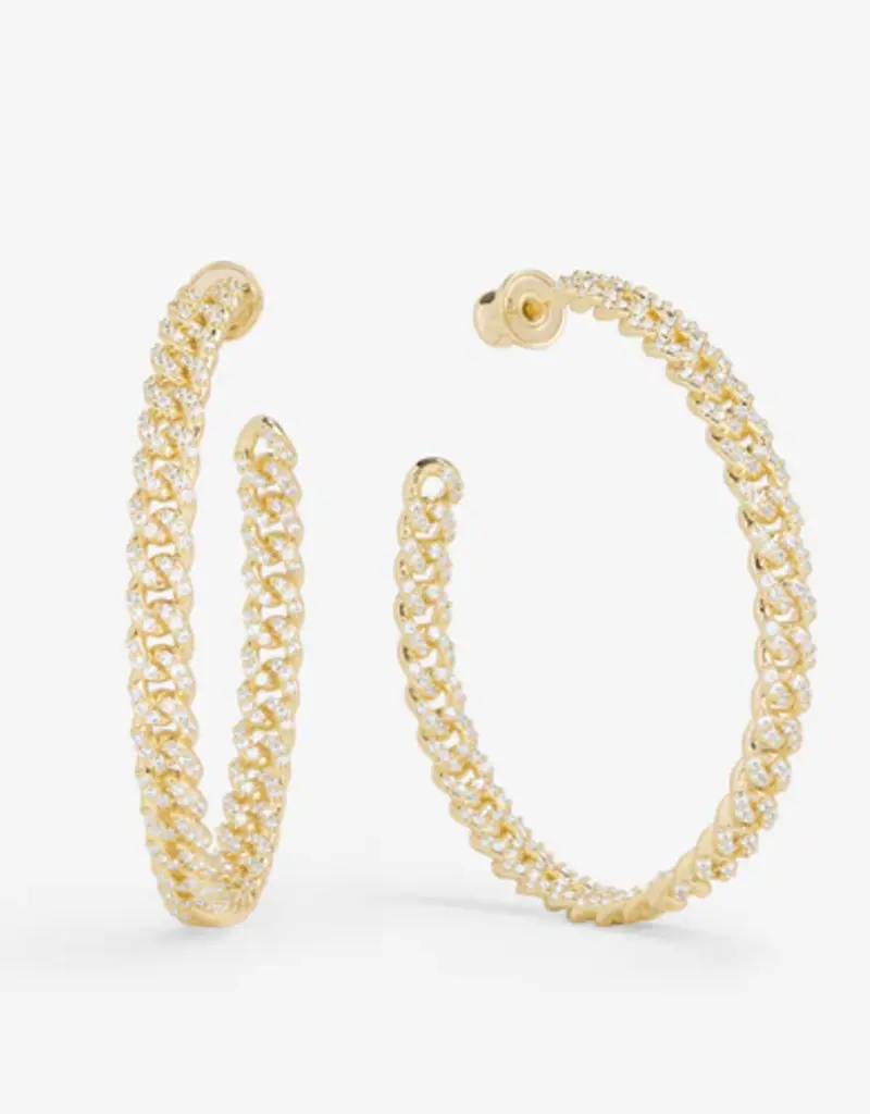 J.HOFFMAN'S Pave Julian Chain Hoops 2"