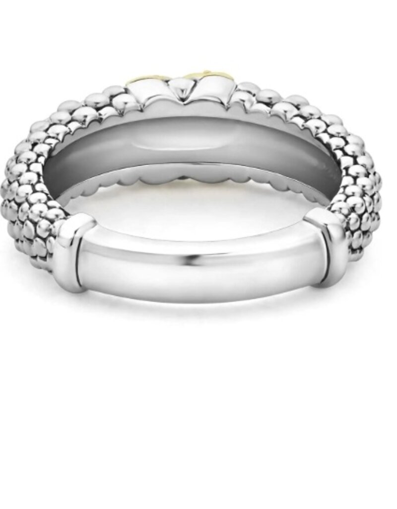 LAGOS Caviar Lux Gold Diamond X Ring