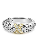 LAGOS Caviar Lux Gold Diamond X Ring