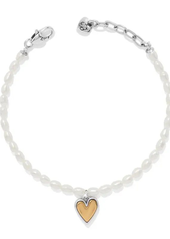 Cascade Embrace Pearl Heart Bracelet