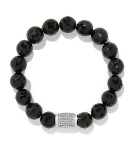 Meridian Solis Beaded Stretch Bracelet in Black