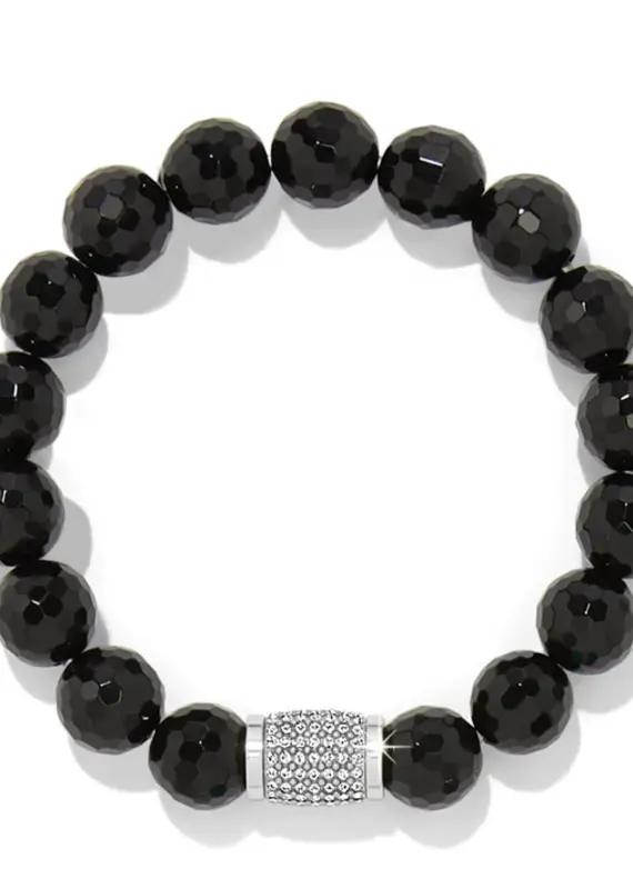 Meridian Solis Beaded Stretch Bracelet in Black
