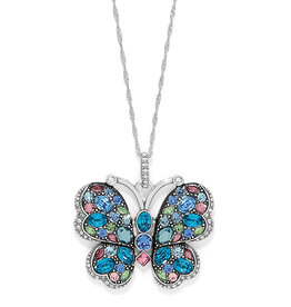 Trust Your Journey Blues Butterfly Necklace